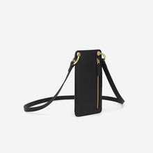 Load image into Gallery viewer, Quinn Phone Bag - Black Grained Vegan Leather
